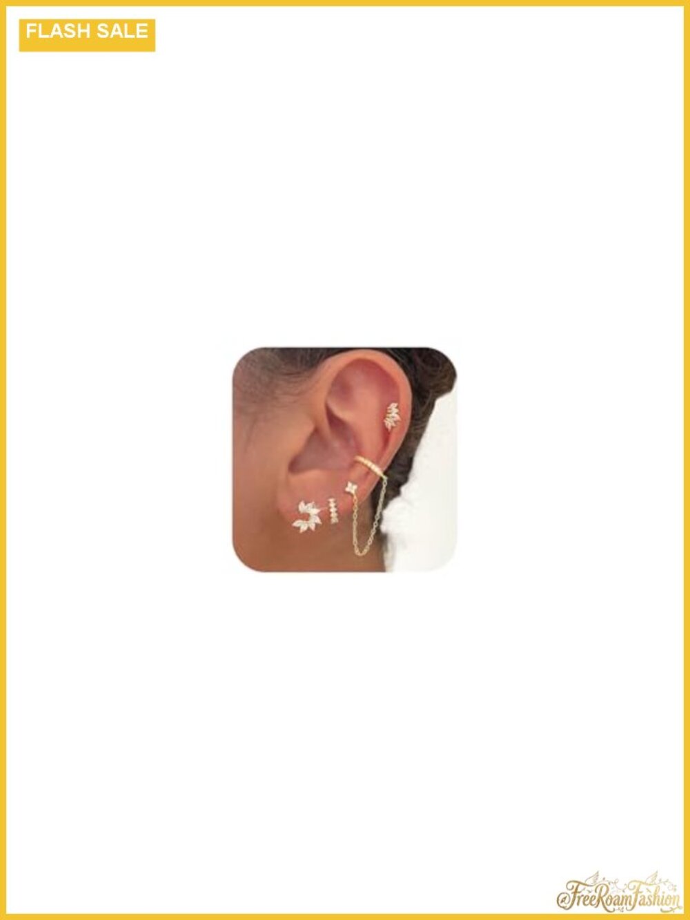 14K Gold Plated Sterling Silver Zircon Earrings Set - Hypoallergenic Studs &